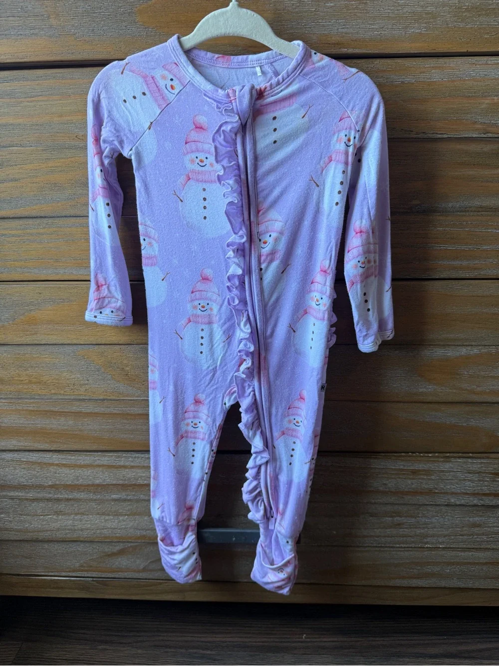 BUNDLE 2 Little Sleepies Blue Floral Footed One-Piece Convertible PJ Bums Roses